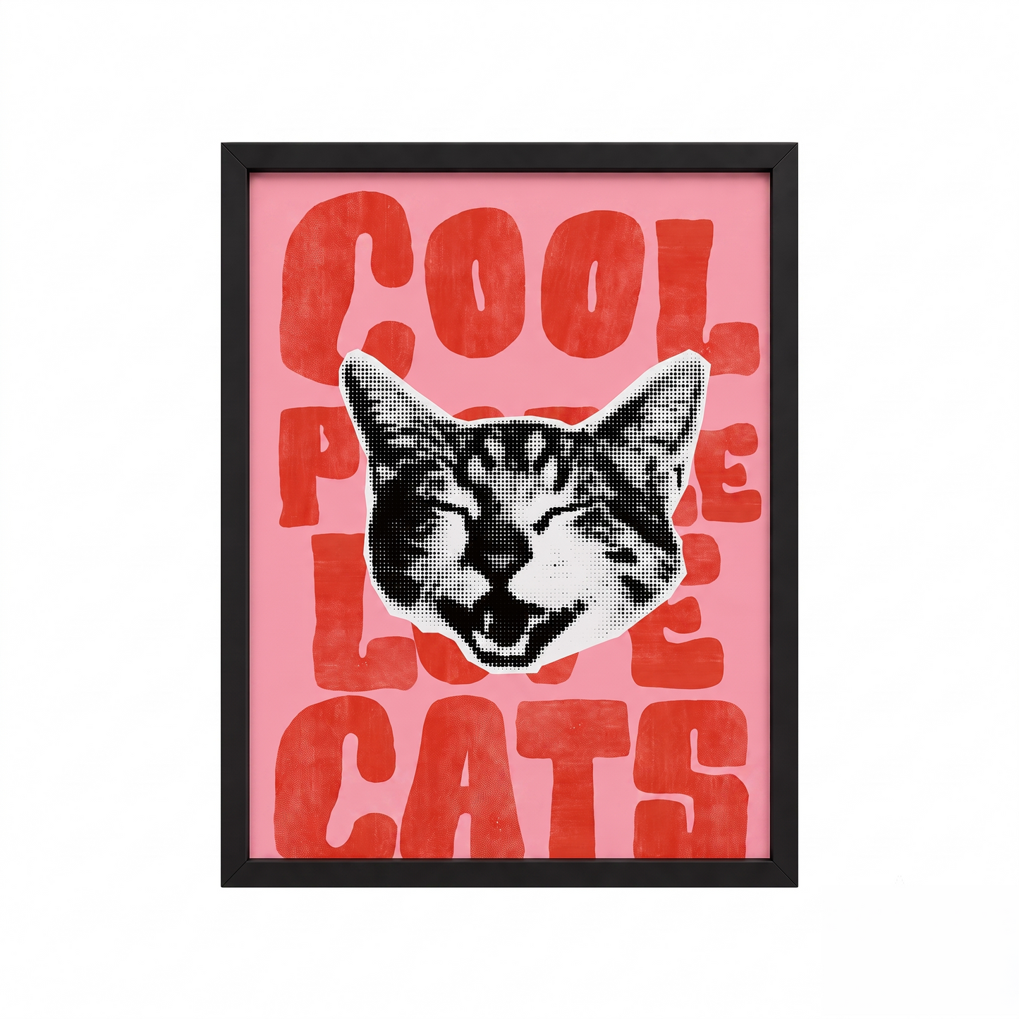 Cool People Love Cats Retro Çerçeve Tablo