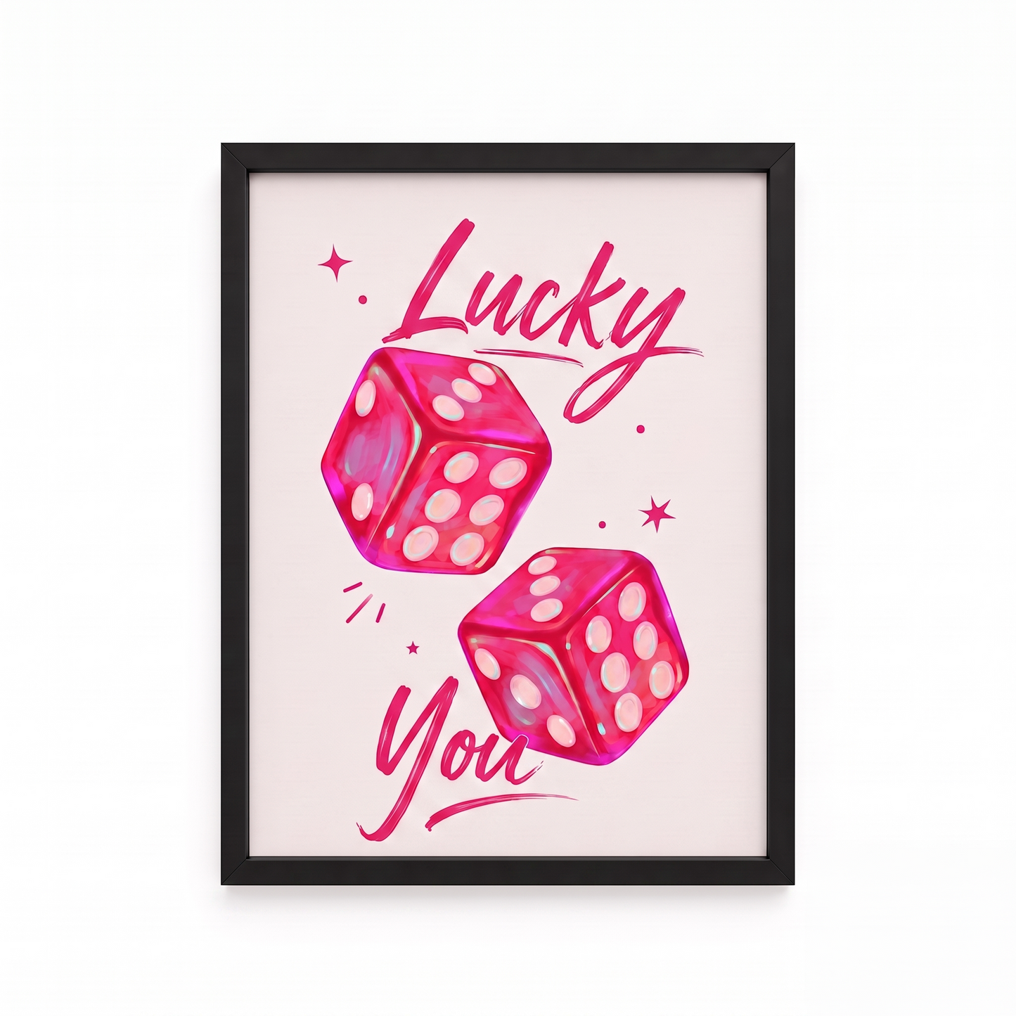 Lucky You Pembe Zar Tasarımlı Çerçeve Tablo
