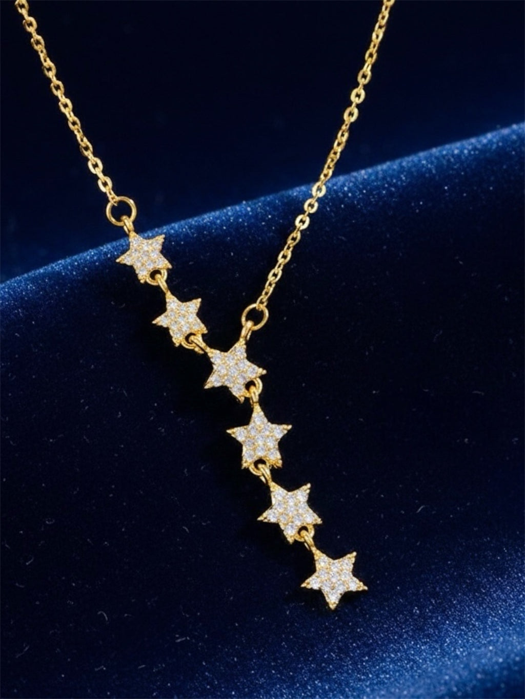 Gold Taşlı Yıldız Kolye