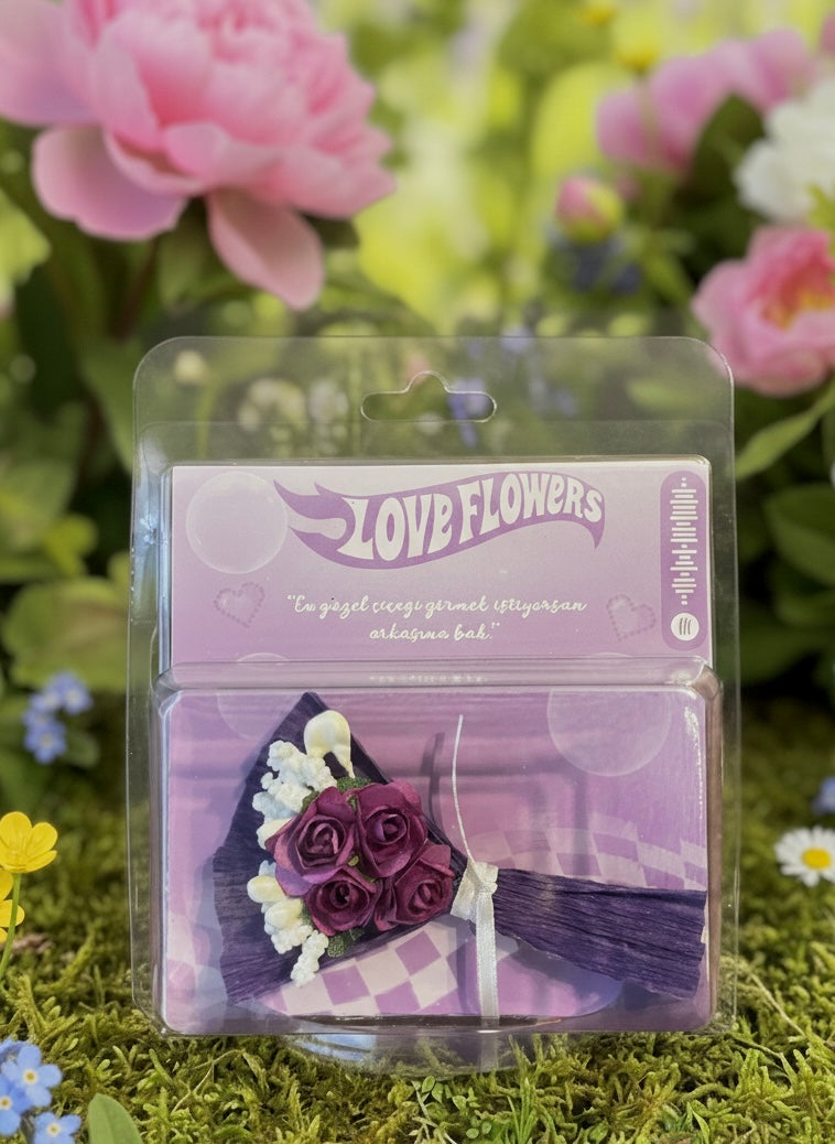 Aynalı Mor Love Flowers