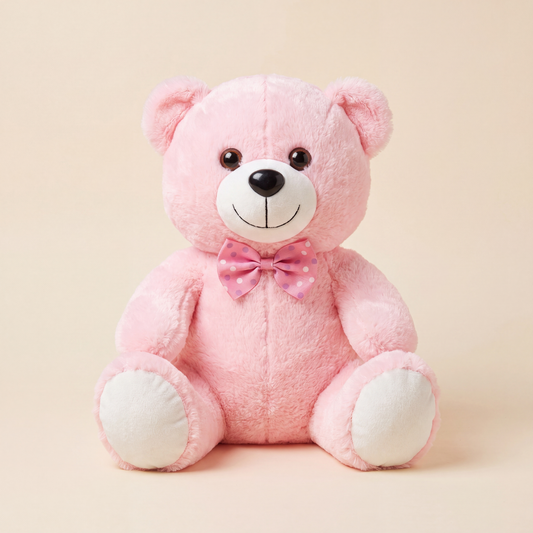 Pembe Sevimli Oturan Peluş Ayı 37 cm