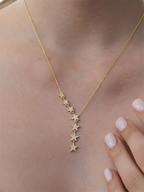 Gold Taşlı Yıldız Kolye