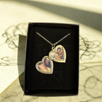 Kalp Desenli Fotoğraflı Kolye