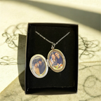 Oval Desenli Madalyon Kolye