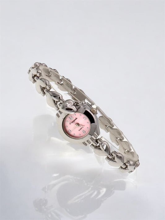 Pembe Vintage Charmlı Saat