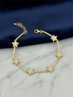 Gold Taşlı Yıldız Bileklik