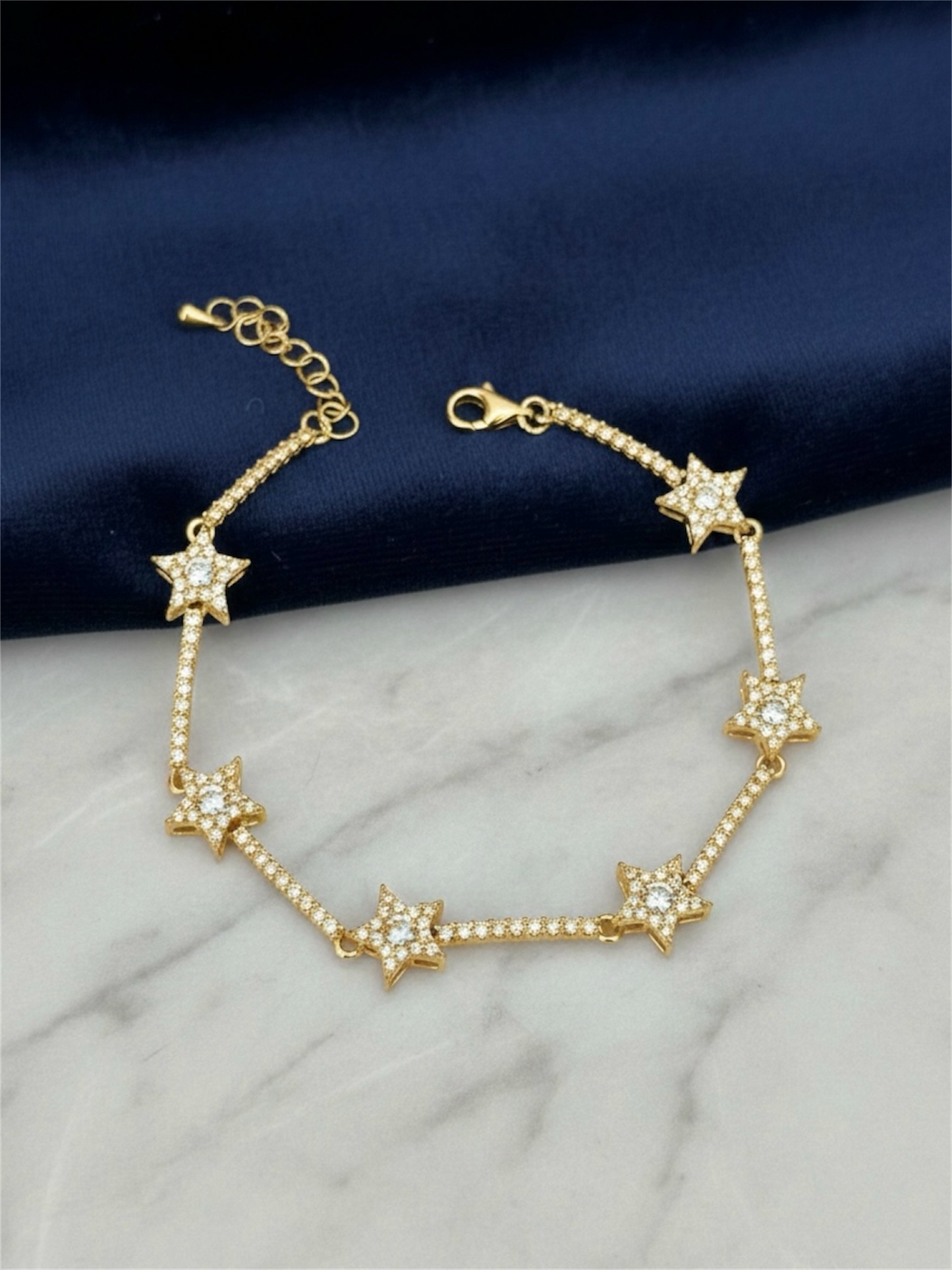 Gold Taşlı Yıldız Bileklik