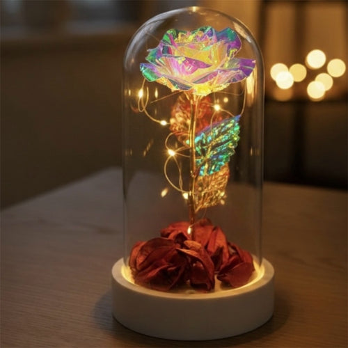 Hologramlı Işıklı Fanus Gül