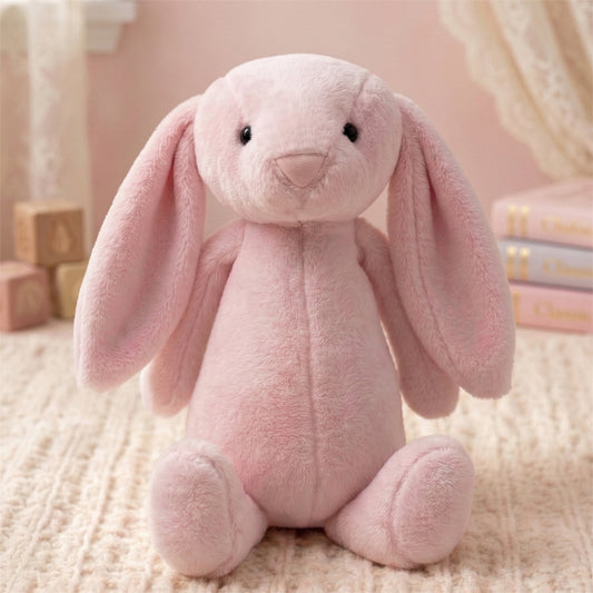 Uzun Kulaklı Pembe Peluş Tavşan