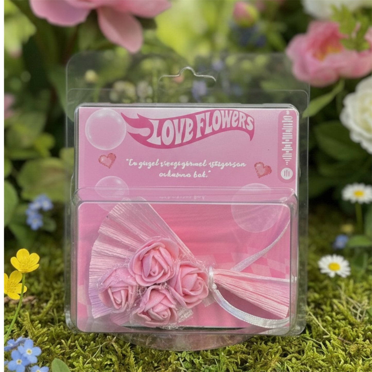 Aynalı Pembe Love Flowers