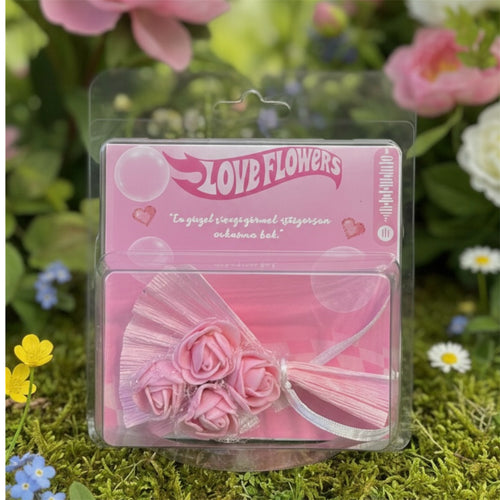 Aynalı Pembe Love Flowers
