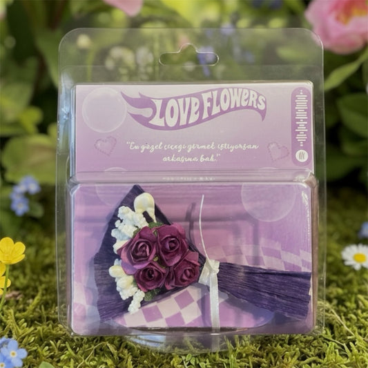 Aynalı Mor Love Flowers