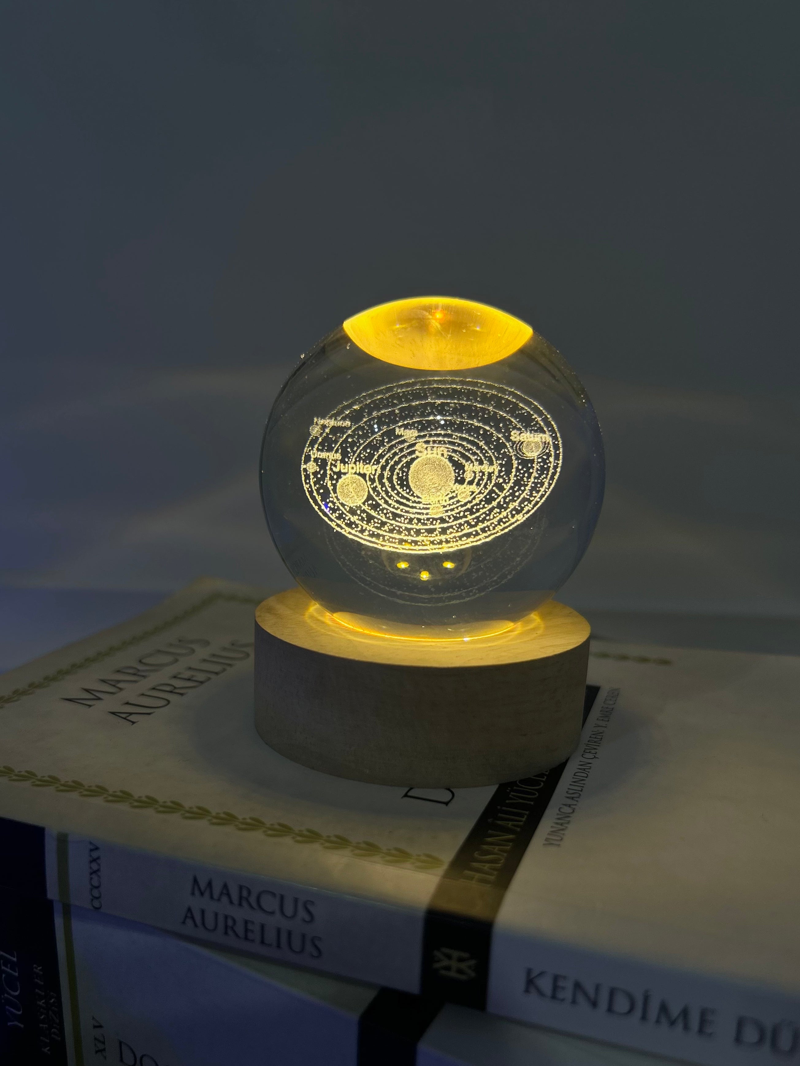 Güneş Sistemi Işıklı Cam Küre