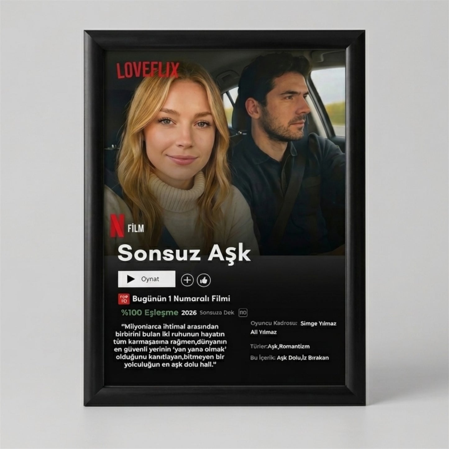 Loveflix Beyaz Tablo (10x15)