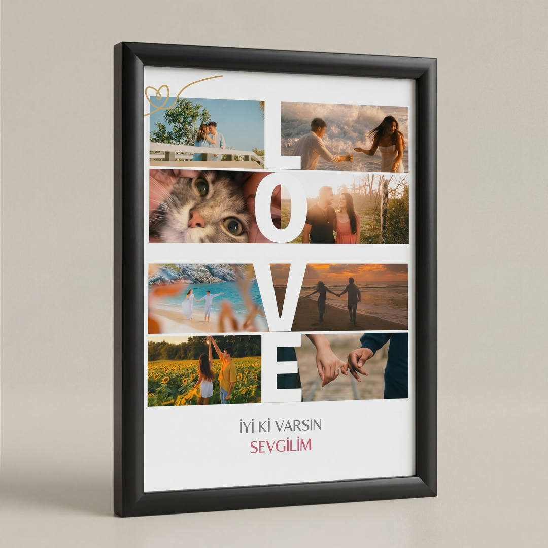 LOVE Temalı Fotoğraf Kolajı Tablo A4 (21x30)