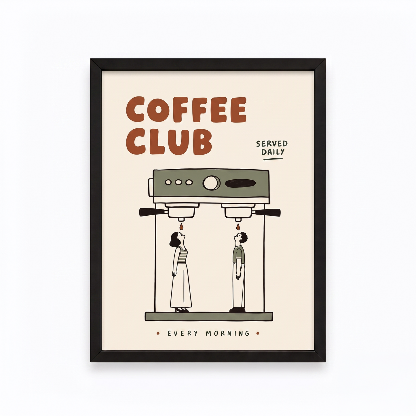 Coffee Club Tasarımlı Çerçeve Tablo