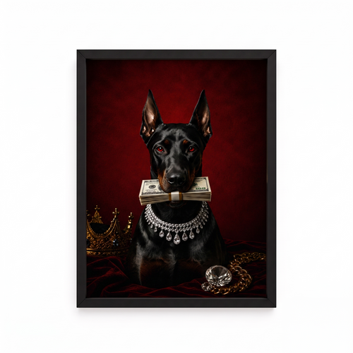 Doberman Tasarımlı Çerçeve Tablo