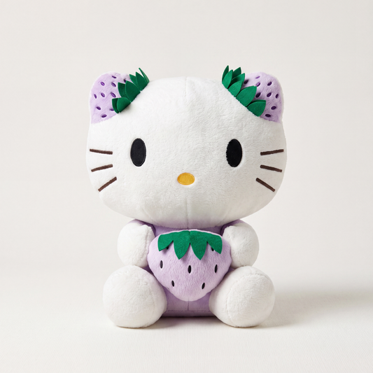 Mor Hello Kitty Çilek Peluş 40 cm