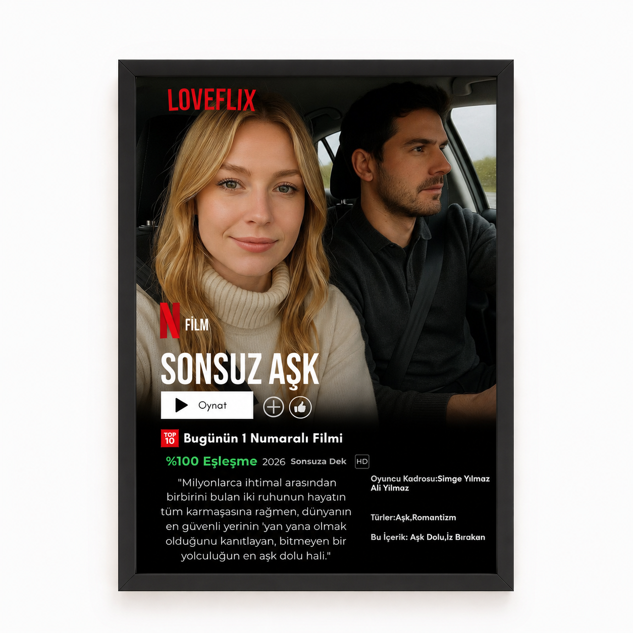 Loveflix Film Afişi Çerçeve Tablo