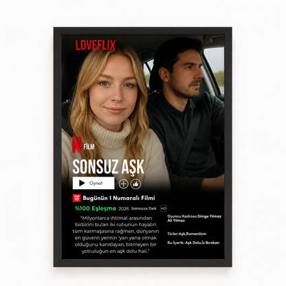 Loveflix Film Afişi Çerçeve Tablo