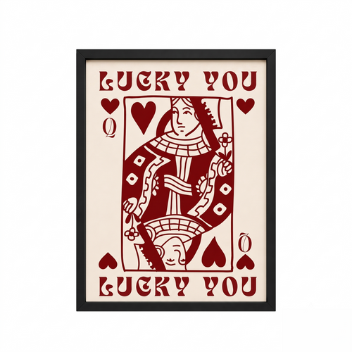 Lucky You Kupa Kızı Çerçeve Tablo