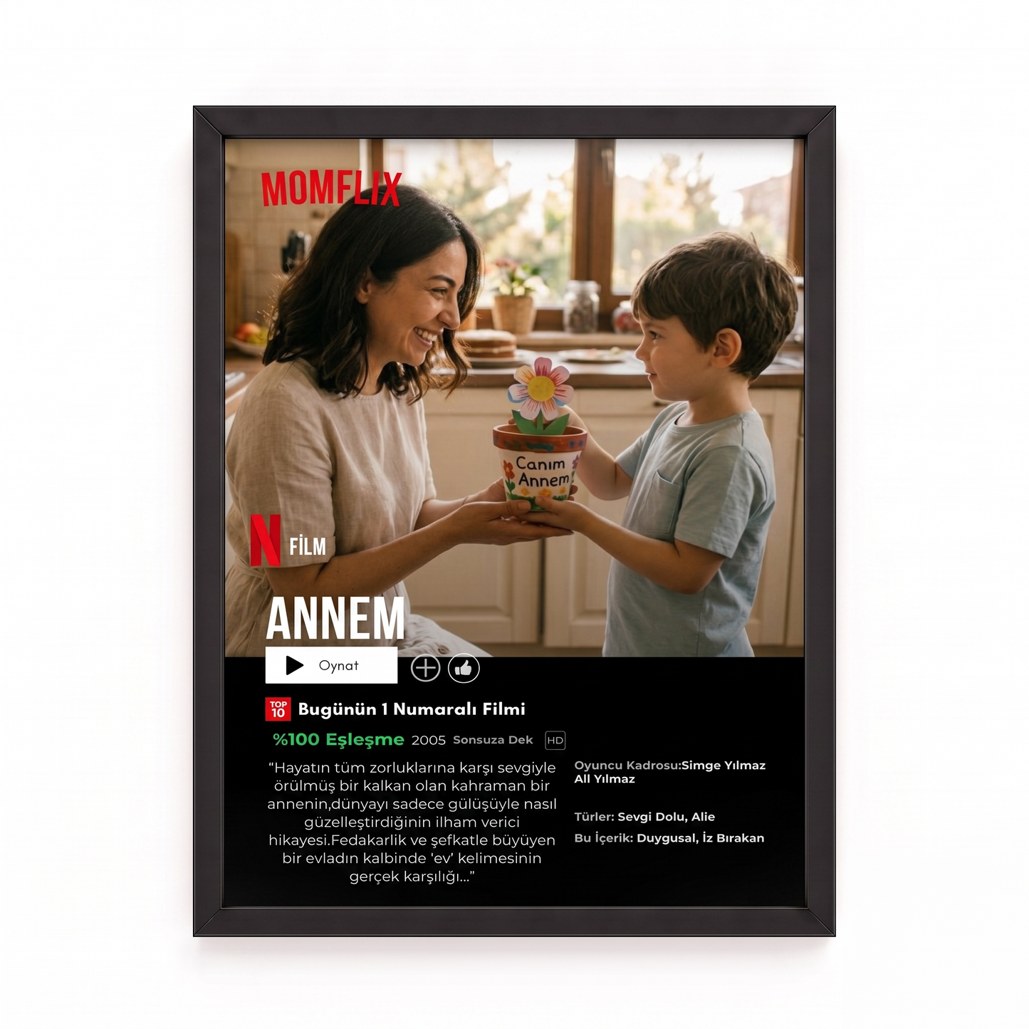 Momflix Film Afişi Çerçeve Tablo
