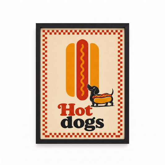 Hot Dogs Tasarımlı Çerçeve Tablo