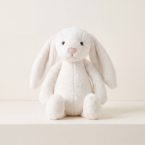 Uzun Kulaklı Beyaz Peluş Tavşan 30 cm