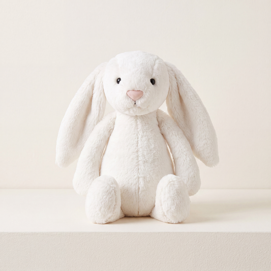 Uzun Kulaklı Beyaz Peluş Tavşan 30 cm